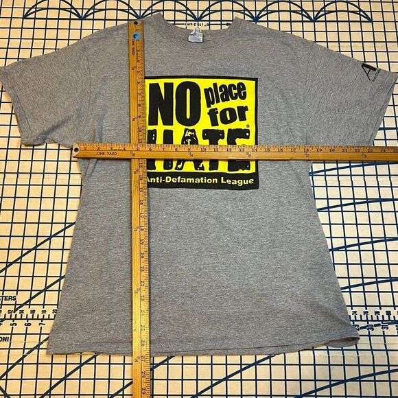 No Place For Hate Anti Defamation Leauge T-Shirt Size Large Grey Short Sleeve - Picture 7 of 7